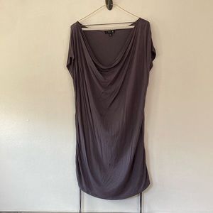 One A cowl neck shirt with adjustable drawstring sides